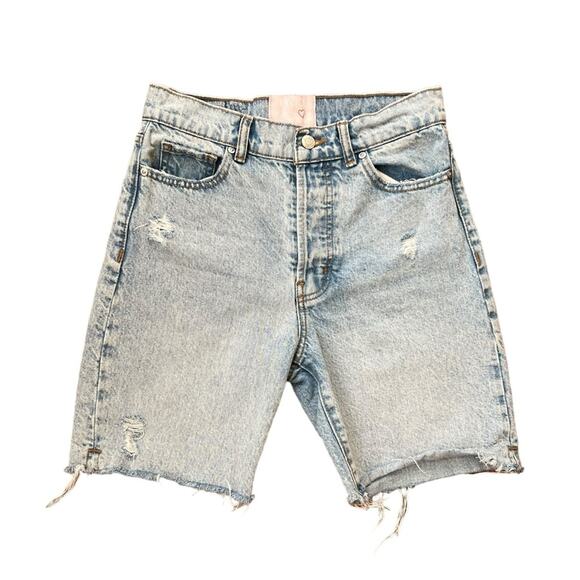 Revice Women’s Beverly Drive Button Fly Long Bermuda Denim Jeans Shorts Size 27 - Picture 11 of 11